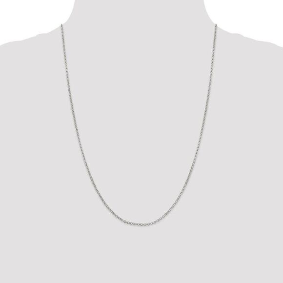 2mm Sterling Silver, Solid Rolo Chain Necklace, 24 Inch - Picture 2 of 8
